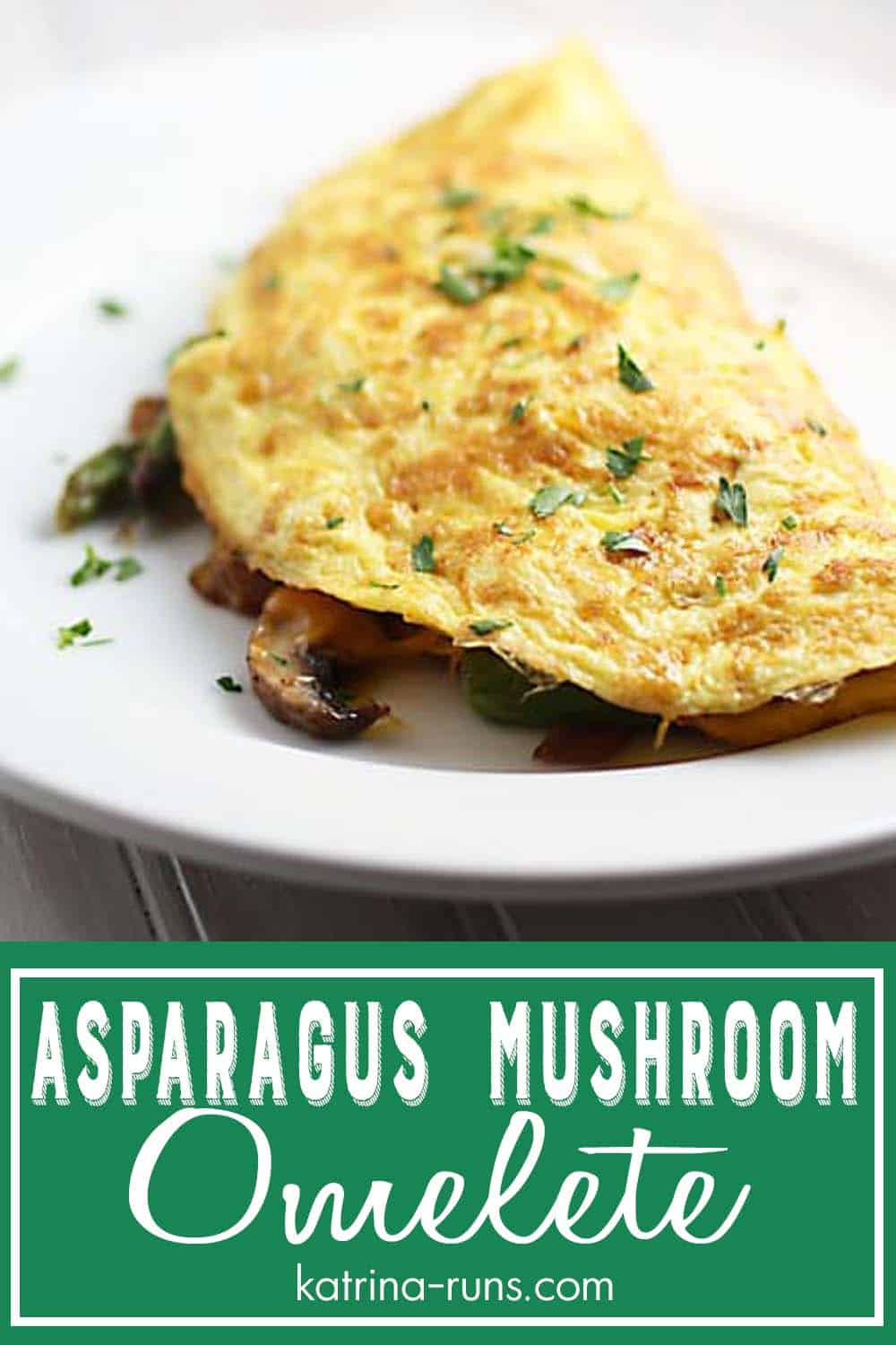 White plate with folded omelete