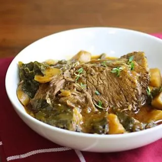 Beef Roast with Turnip Greens
