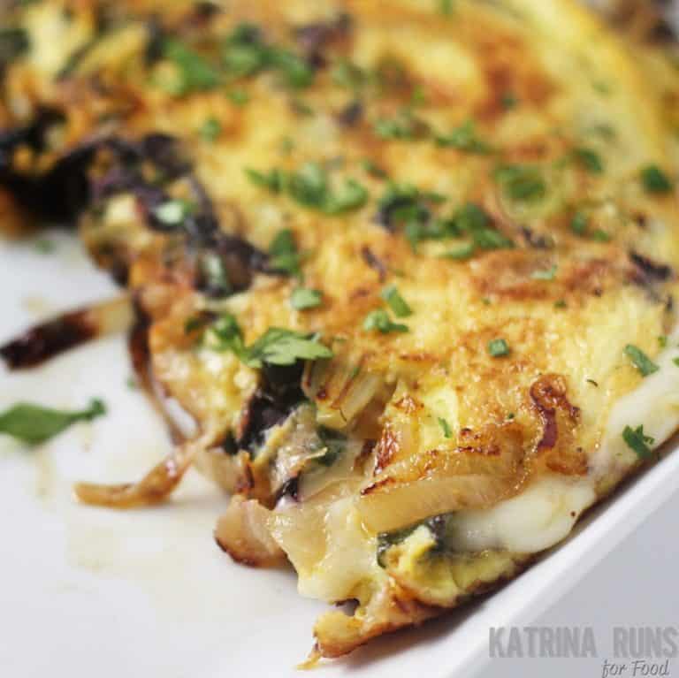Rainbow Chard and Onion Omelet
