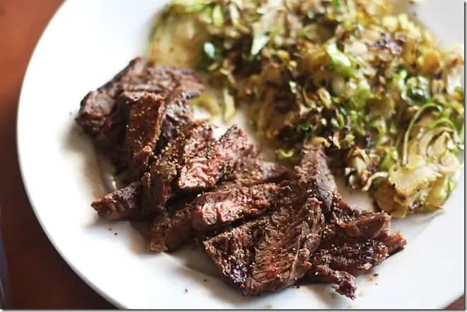 Skirt Steak and Brussels is an easy recipe for Paleo, Keto, or Whole 30 plans.