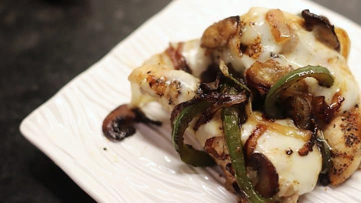 Grilled chicken with sauteed peppers, mushrooms, and onions covered with Provolone cheese
