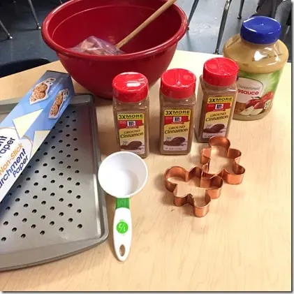 cinnamon applesauce ornaments prep