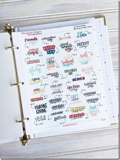 KAD Celebrations binder on white board