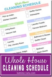 printable house cleaning schedule