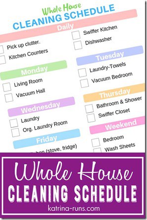 printable house cleaning schedule