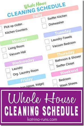 Whole House Cleaning Schedule image 1